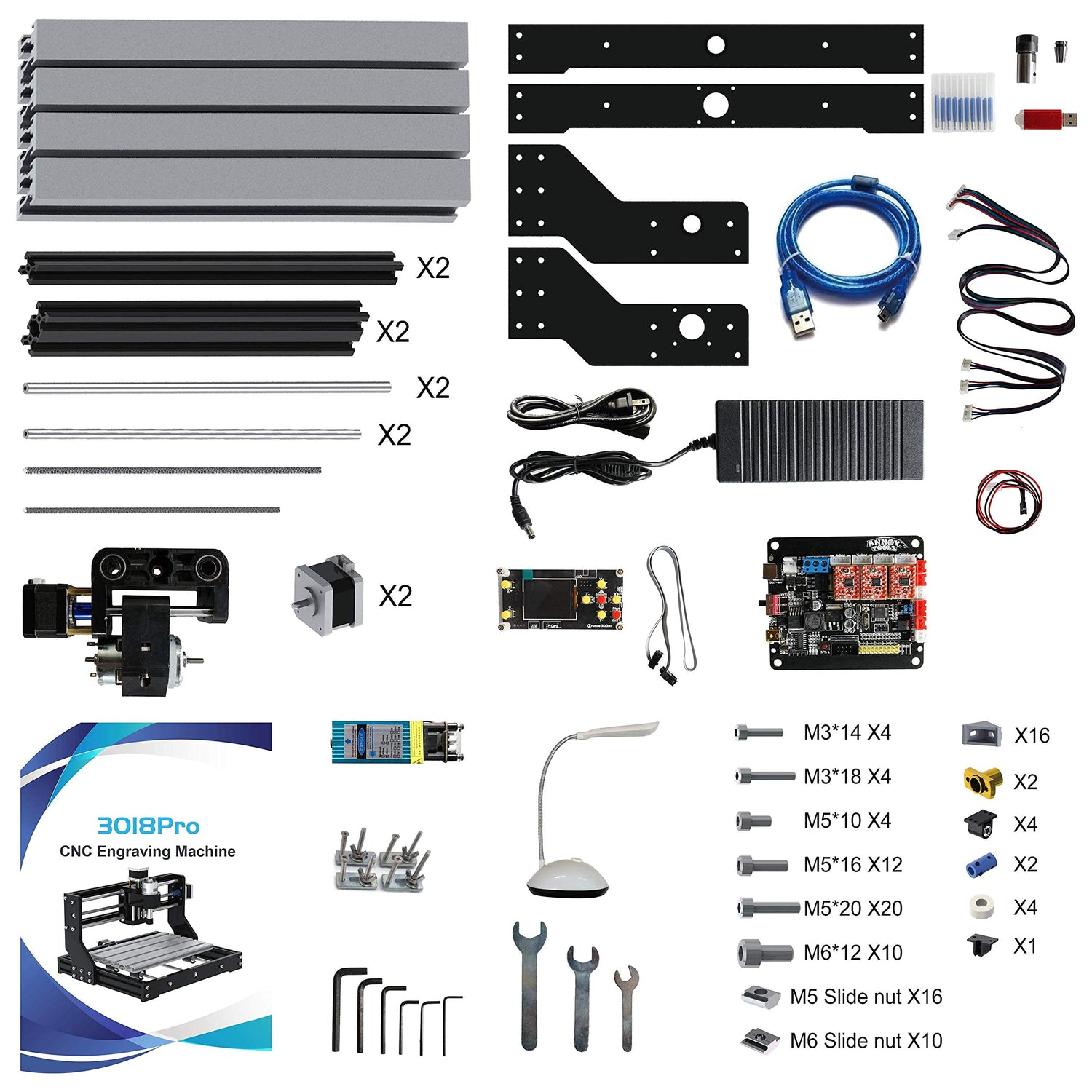 VEVOR CNC 3018-PRO Router Machine 3 Axis GRBL Control with Offline Controller Plastic Acrylic PCB PVC Wood Carving Milling Engraving Machine XYZ VEVOR