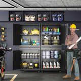 Yizosh Metal Garage Storage Cabinet with Locking Doors and Adjustable Shelves, Rolling Tool Storage Cabinet with 4 Wheels and 1 Drawer - 73" Steel Yizosh