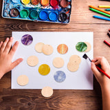 50 Pcs 2 Inch Wooden Circle Cutouts Blank Round Wood with Holes Round Wooden Ornaments Wooden Coins Unfinished Wood Round Disc Wooden Circle Chips Yulejo