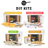 Global Grub DIY Morimoto Mochi Donut Kit - Includes Mochi Donut Mold, Piping Bag, Mochi Flour, Confectioners Sugar, Strawberry, Cocoa & Matcha Green Global Grub