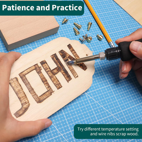 YIHUA 939D-VII Pyrography Tool Wood Burning Pen Kit Station 2-in-1 Solid-Point 200~480°C (with Temp Display)/Wire-Nib 250~750°C with 23 Nibs, 25 YIHUA