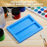Double Cavity Silicone Knife Scale Mold Casting Resin Knife Mold for Bottle Stopper DIY Craft Making Supplies, 0.4 x 2 x 6 Inches, Blue Tessco