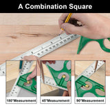 Nortools Combination Square Carpentry Tools with Metal-Body, Stainless Steel Blade Ruler, Accurate Woodworking Measure Square with Carpenter NORTOOLS