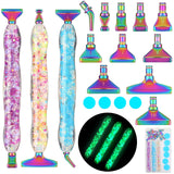 Geyoga 22 Pcs Luminous 5D Diamond Painting Pen Kit DIY Diamond Art Accessories and Tools Diamond Painting Metal Pen Tips Diamond Tool Kit Rhinestone Geyoga