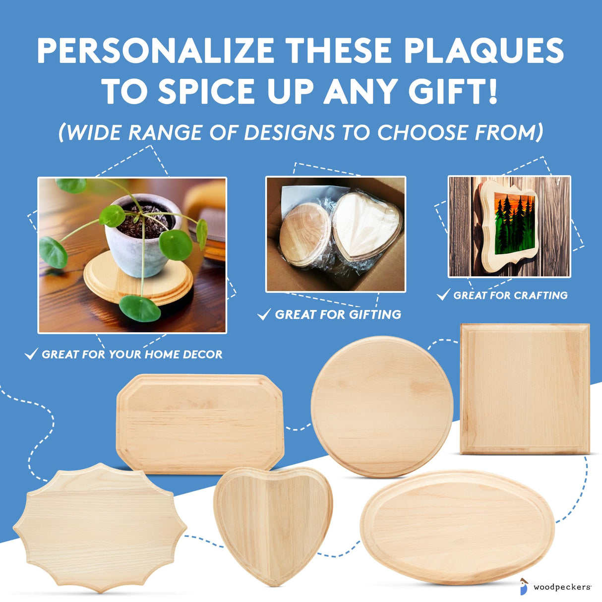 Wooden Hearts 7 inch Pack of 2 Wood Hearts Valentine's Crafts Mother's Day Craft Wooden Craft Hearts Wedding Hearts by Woodpeckers Woodpeckers