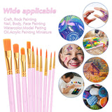 ESRICH Acrylic Paint Brushes Set, 16 Packs/160 Pcs, Pink, Suitable for Acrylic, Oil, Watercolor,Rock Body Face Nail Art,Perfect Suit of Art Painting, ESRICH