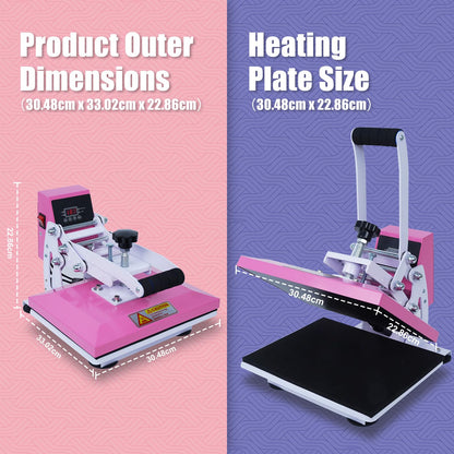 MECOLOUR Heat Press 9 x12 Digital Heat Press Machine Fast Heating, High Pressure Heat Press Machine for T-Shirt, Power Digital Industrial Sublimation - WoodArtSupply