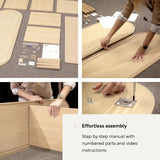 WERMO 55'' Sideboard Storage Cabinet with Doors and Shelves - Credenza Storage Cabinet for Office, Bedroom Storage Cabinet, Hallway Storage Cabinet, WERMO