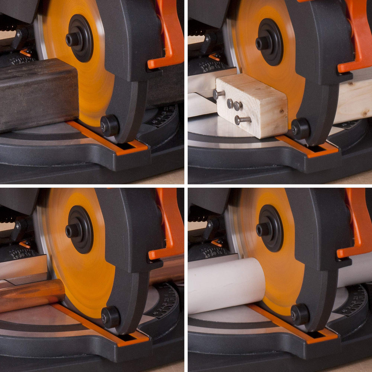 Evolution Power Tools R210CMS Compound Miter Saw, 8-1/4" Multi-Material Cutting TCT Blade Included Cuts Wood Metal Plastic & More, 45° - 45° Degree Evolution