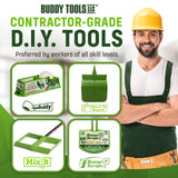 Multi-Material Mixer for Paint, Epoxy Resin, Potting Soil, Joint Compound - ABS Paddle, 18" Length, Non-Slip 3/8" Zinc Plated Hex Shaft for 1/2" Buddy Tools LLC