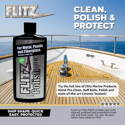 Flitz Metal Polish and Cleaner Liquid for All Metal, Also Works on Plastic, Fiberglass, Aluminum, Jewelry, Sterling Silver: Great for Headlight