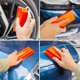 Tonmp 7 Piece Orange Hand Sanding Block Set, Rectangle Handheld Sanding Pad, Hook and Loop Interchangeable Assorted Shapes for Sanding or Polishing Tonmp