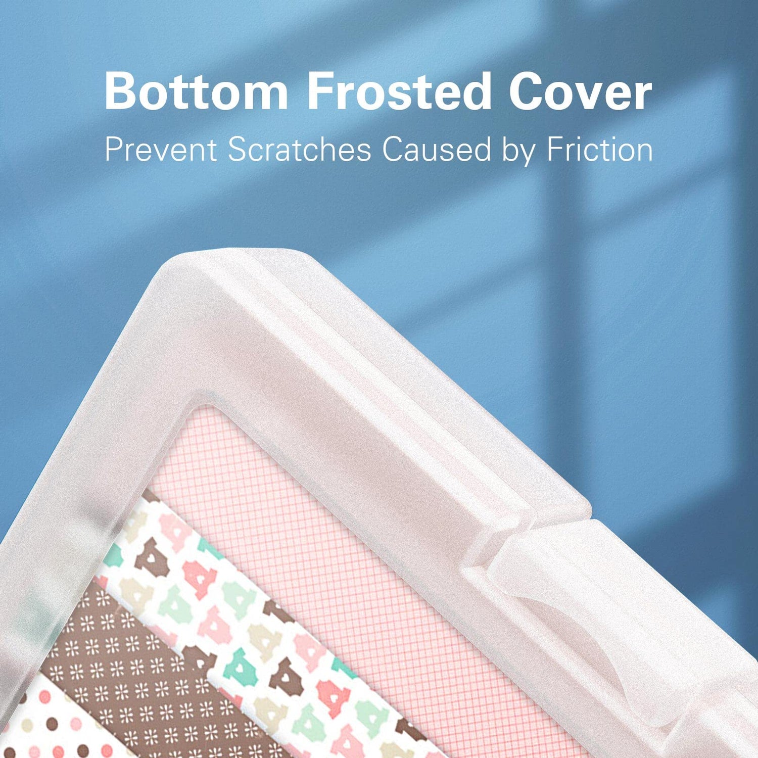 Denkee 12 x 12 Paper Storage, 4 Pack Scrapbook Storage Box for 12" x 12" Paper, Plastic Portable Project Case, Slim Documents Magazines Paper Denkee