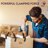 WOCTEC 4-Pack Spring Clamps Heavy Duty - 6 Inch Large Plastic Clamps for Crafts and Pool Cover Clips with 3 Inch Jaw Opening- Wodworking Clamps for Woctec