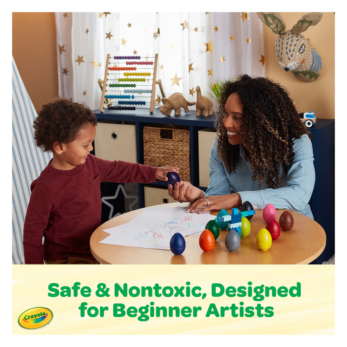 Crayola Toddler Crayons in Egg Shape (12ct), Jumbo Washable Crayons, Big Crayons For Toddlers, Toddler Toys, Holiday Gift, 1+ Crayola