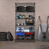 6-Shelf Adjustable Heavy Duty Storage Shelving Unit, Metal Organizer Wire Rack for Laundry Bathroom Kitchen Pantry Closet No Wheels, Black Soywey