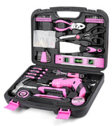 URASISTO Pink Household Tool Set with Drill, 136 PCS Home Tool Kit with 3.6V Cordless Lithium-ion Drill Driver, Hand Tool Kits for Women URASISTO