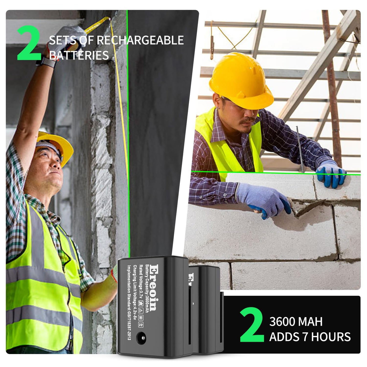 12 Lines Laser Level 3x360° Self Leveling Green Laser Level,3D Green Cross Line for Construction and Picture Hanging,Laser measurement calibration Ereoin