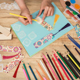 92 Pieces Unfinished Wood Bookmark with Colorful Tassels DIY Templates Blank Bookmarks Ornament Wooden Bookmarks DIY Bookmarks for Kids DIY Crafts TaoBary