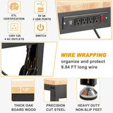 HABUTWAY Height Adjustable Workbench 60“ 2000 Lbs Capacity Oak Wood Work Station Heavy-Duty Work Benches with Power Outlets for Garage Party Shop HABUTWAY