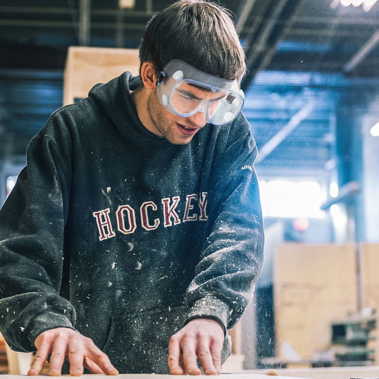 YunTuo 2 pack Safety Goggles, Adjustable,Lightweight Anti-Fog Protective Safety Glasses, Eye Protection, White YunTuo