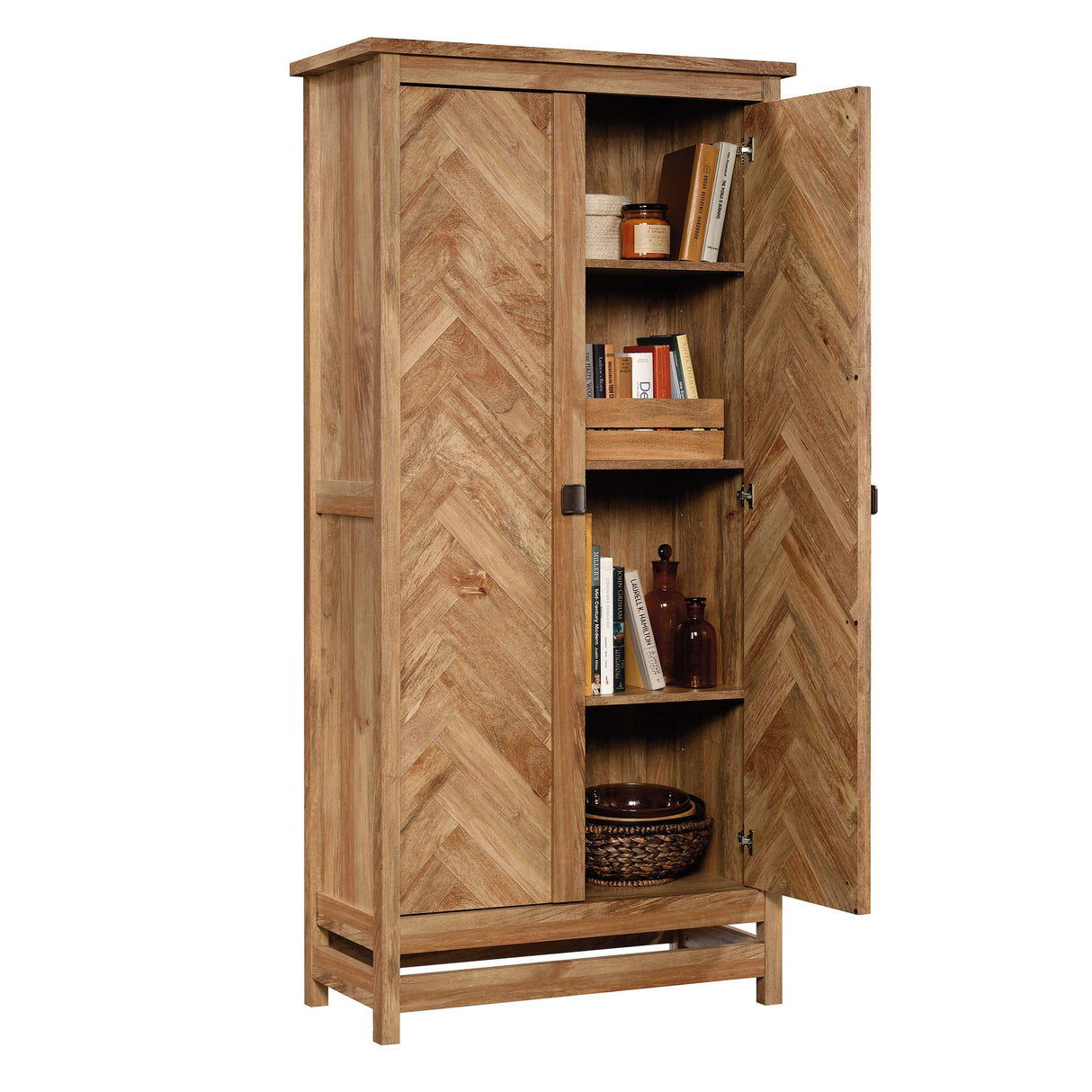 Sauder Cannery Bridge Storage Pantry Cabinet, L: 35.20" x W: 16.26" x H: 71.97", Sindoori Mango finish Sauder