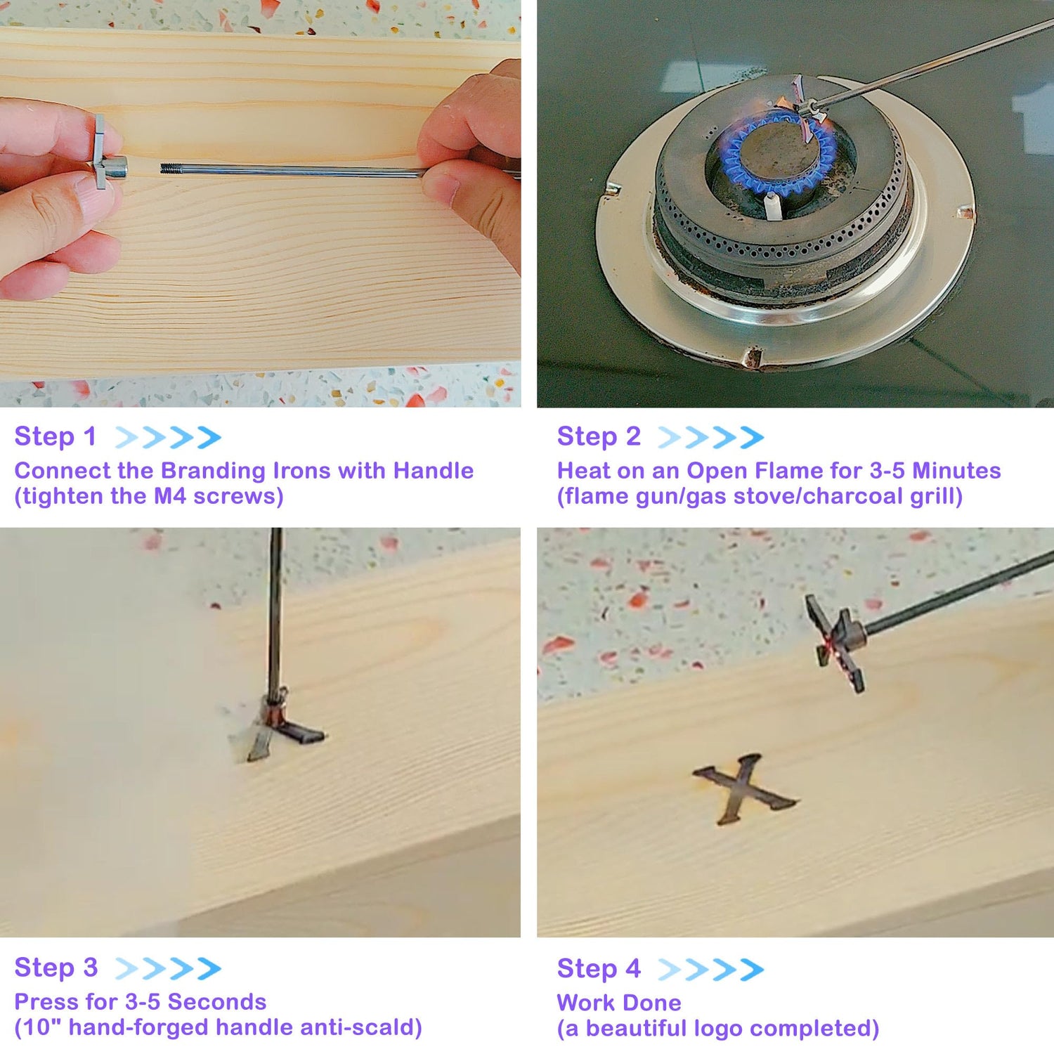 Personalised PKPKAUT 42-Piece Branding Irons Set for Wood, Leather, and More PKPKAUT