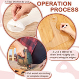 Frienda 6 Pcs Charcuterie Board Template Acrylic Router Template Cutting Board Template for Woodworking Thick Handle Template with 3 Pens Angled Frienda