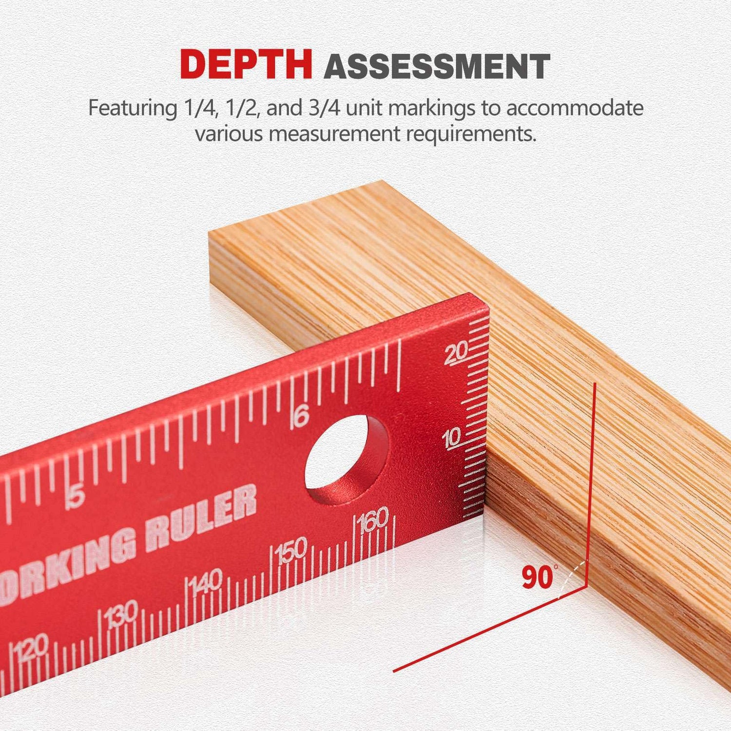 Litorange 3 Pcs Newly Designed Woodworking Ruler Precision Pocket Ruler, Aluminum Inch/Metric Marking Measuring Ruler T Track Ruler (6/8/12 Inch) LitOrange