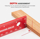 Litorange 3 Pcs Newly Designed Woodworking Ruler Precision Pocket Ruler, Aluminum Inch/Metric Marking Measuring Ruler T Track Ruler (6/8/12 Inch) LitOrange