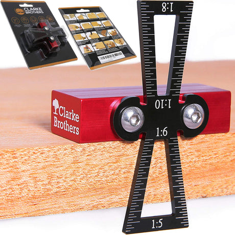 Dovetail Marker – Wood Dovetail Tool – Woodworking Hand Tool for Crafts – Precise Dovetail Guide with 1:5, 1:6, 1:8 and 1:10 Slopes – Extra-Large Clarke Brothers