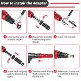 Cordless Drill Electric Rivet Gun Adapter Rivet Nut Drill Adapter Kit Including 10 Mandrel and 50Pcs Assorted Rivet Nuts, Rugged Carrying Case Beaspire