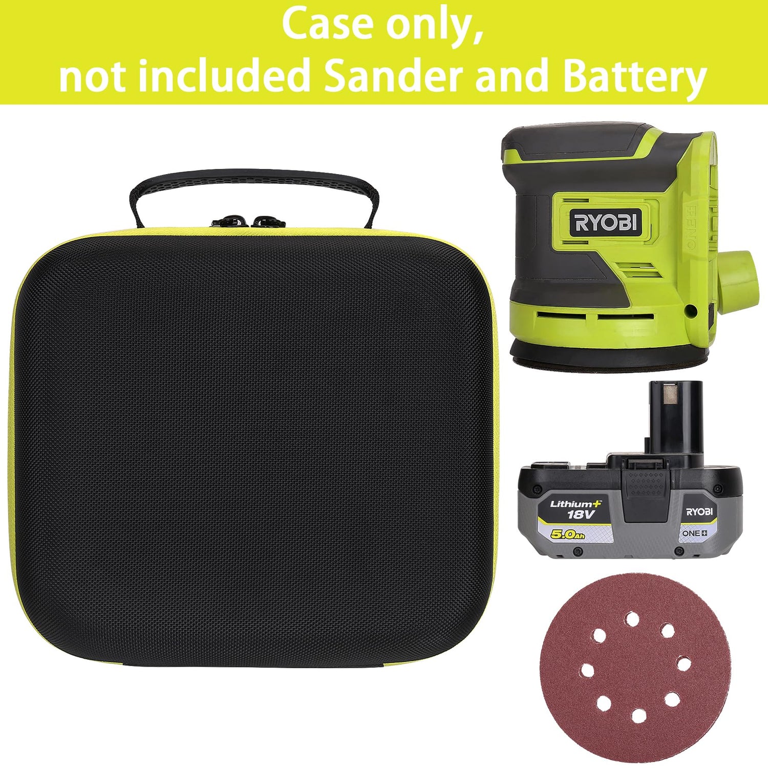 khanka Hard Case Replacement for Ryobi One+/P411 One+/P401 18V Random Orbit Power Sander,Case Only. khanka