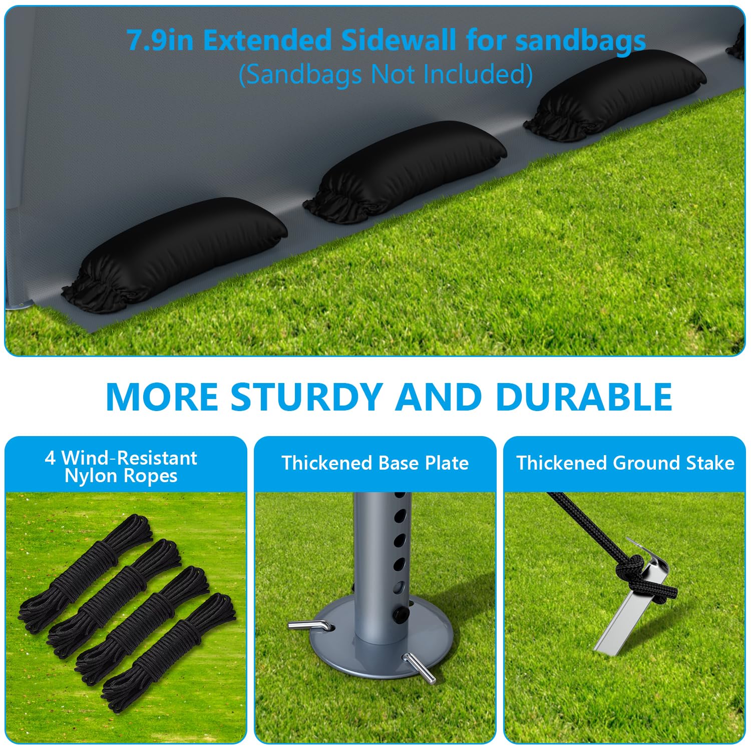 Raxmolo 10x20FT Heavy Duty Carport, Portable Garage with Removable Sidewalls and Doors for Car, Truck, SUV, UV Resistant Waterproof Carport Canopy Raxmolo