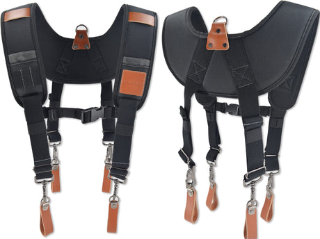 WELKINLAND Heavy-Duty leather tool belt suspenders, Leather tool bag suspenders, Carpenter suspenders, Construction tool belt for men WELKINLAND