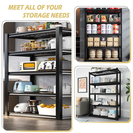 REIBII Garage Shelving Heavy Duty Storage Shelves Holds 2000LBS, Adjustable Metal Shelving Garage Storage Shelves Garage Shelf Industrial Shelving REIBII