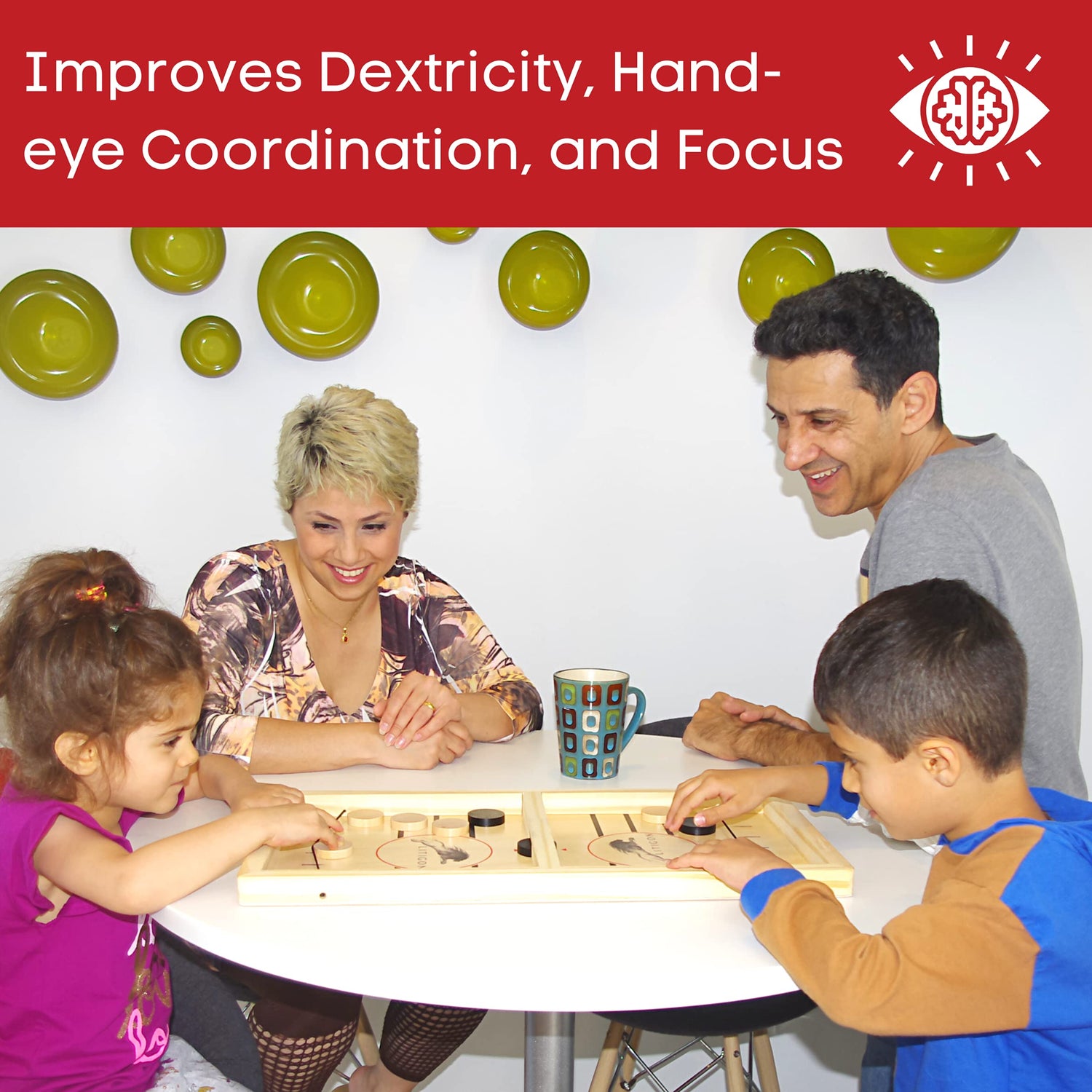 Litigon Shoot The Puck - Fast Sling Puck Game Large Size - Wooden Hockey Board Game - Desktop Battle Sling Hockey - Funny Family Home Games - Kids Litigon