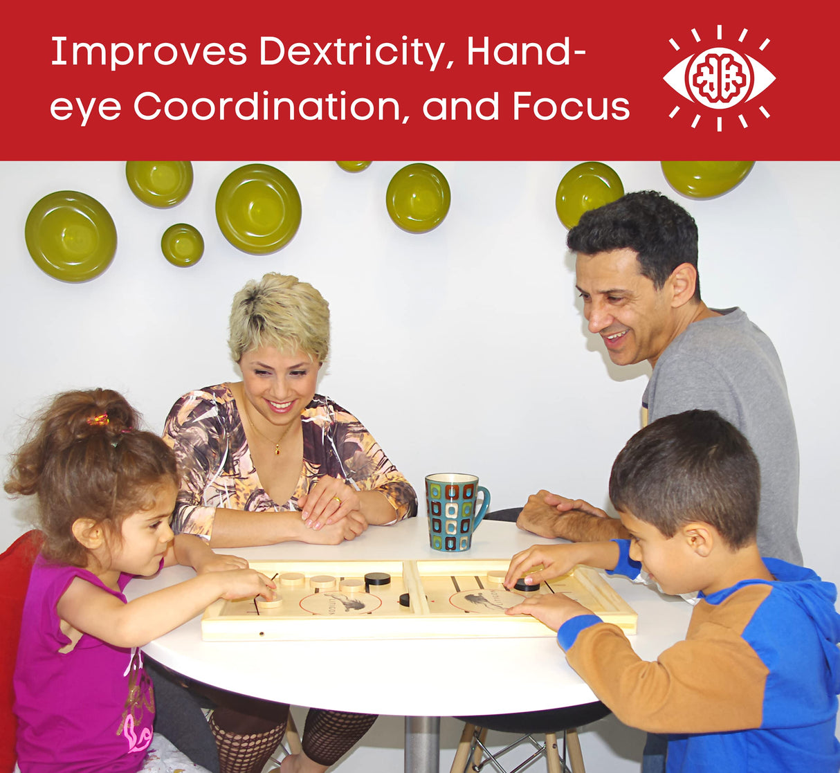 Litigon Shoot The Puck - Fast Sling Puck Game Large Size - Wooden Hockey Board Game - Desktop Battle Sling Hockey - Funny Family Home Games - Kids Litigon