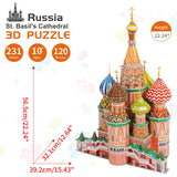 3D Puzzles for Adults & Kids St. Basil's Cathedral Building Set, Russia Cathedral Architecture Craft Model Kits, Educational 3D Jigsaw Puzzle Toy Hallisun