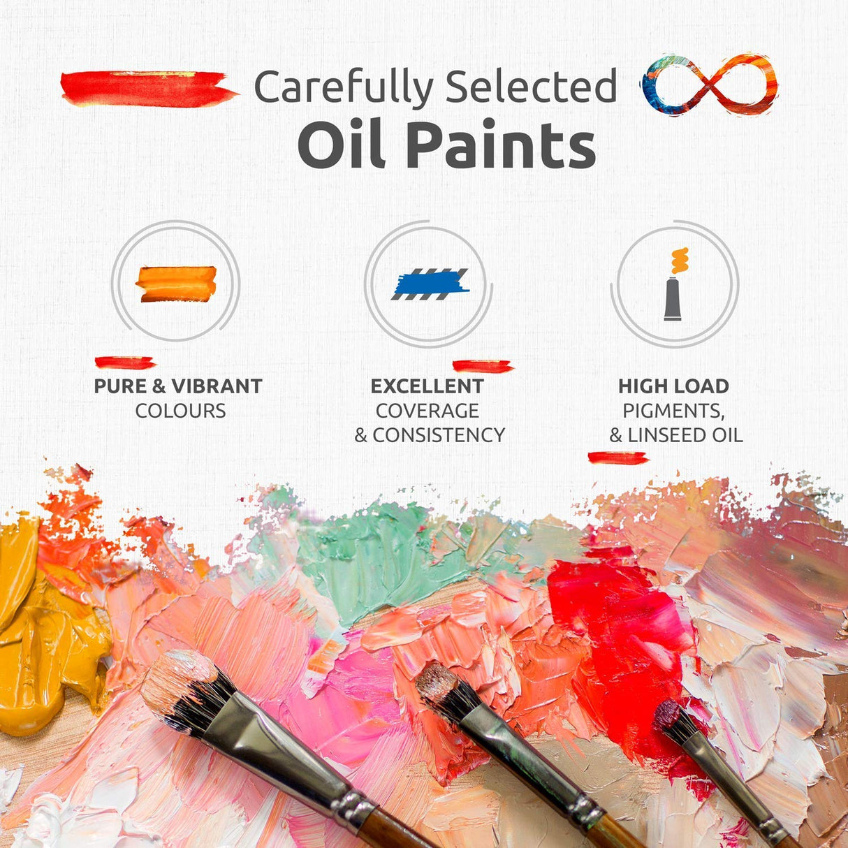 ZenART Non-Toxic Oil Paint Set for Professional Artists - 2 x 8 x 45ml Tubes - Bundle of Portrait, and Essential Palette of Eco-friendly Paint with ZenART Supplies