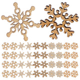 VOSAREA Christmas Unfinished Wooden Snowflake Ornaments: 200pcs Snowflake Hanging Cutouts Blank Wood Slices DIY Craft Embellishments for Xmas Tree VOSAREA