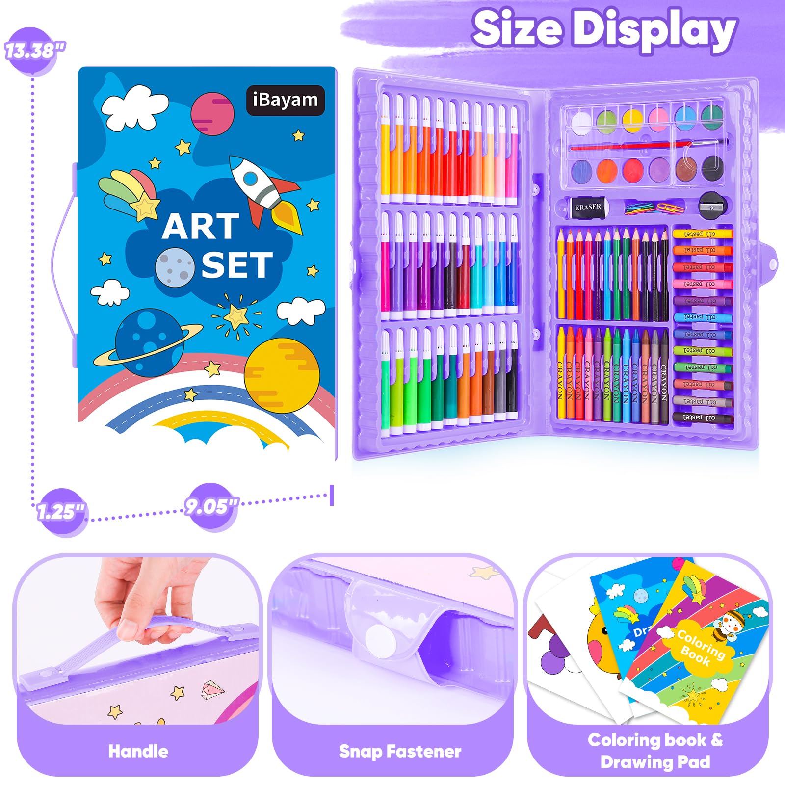 Art Supplies, iBayam 149-Pack Drawing Kit Painting Art Set Art Kits Gifts Box, Arts and Crafts for Kids Girls Boys, with Drawing Pad, Coloring Book, - WoodArtSupply