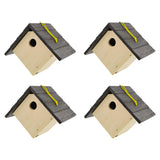MiMu 6in Wood Birdhouse Kits for Adults - 4pk Unfinished Paintable Bird Houses for Outside Patio - Paint Your Own Hanging Diamond Birdhouse Party MiMu
