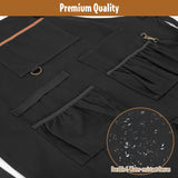 HODRANT Work Tool Apron, Heavy-duty Canvas Woodworking Apron for Men & Women with Dual Shoulder Straps & Adjustable Buckle, Utility Shop Apron for HODRANT