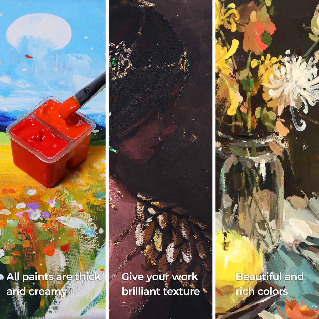 HIMI Gouache Paint Set, 36 Colors x 12ml Twin Jelly Cup Design with 3 Paint Brushes and a Palette in a Carrying Case Perfect for Artists, Students, Artme