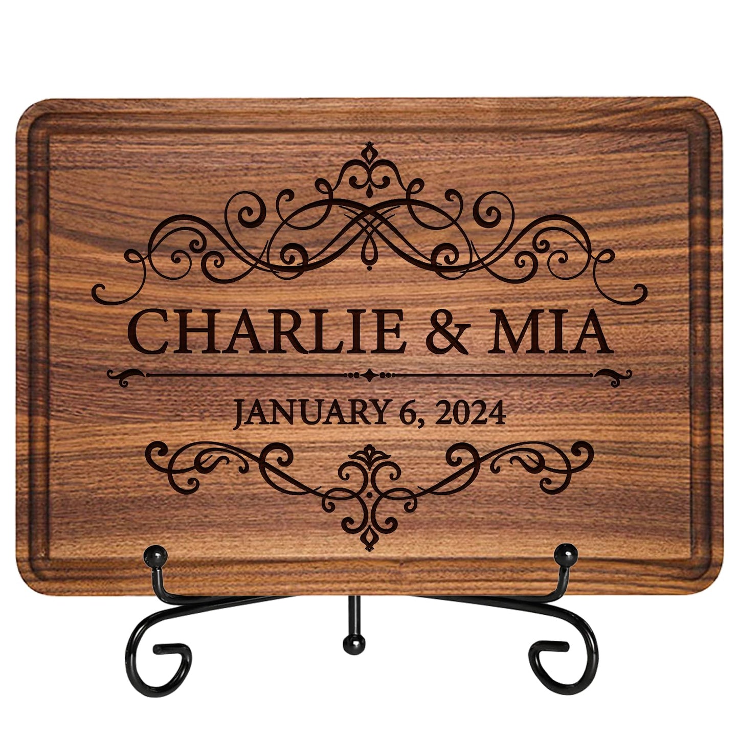 Personalized Cutting Board-12 Designs, Custom Wood Chopping Block - Unique Housewarming Wedding Engagement Gifts for Couple, Personalized Gifts for - WoodArtSupply