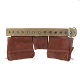 AWP Suede Leather General Construction Tool Pouch Apron | 11-Pocket Tool Organization Work Belt | Brown | Fits Up to 50" Waist Size AWP
