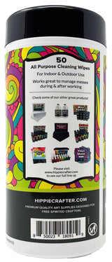 Paint & Art Wipes Paint Remover Wipes Cleaner Epoxy Glue Stains Latex, Acrylic Hand Cleaner and Plastic, Metal or Wood Surfaces, Floors, Brushes, HIPPIE CRAFTER