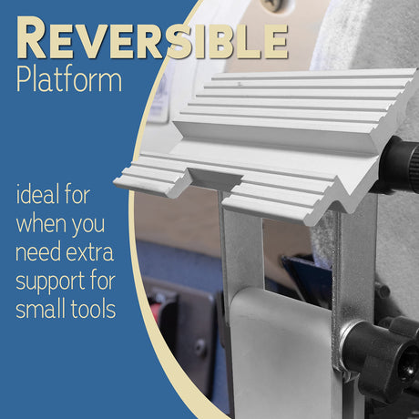 Adjustable Replacement Tool Rest Sharpening Jig for 6 inch or 8 inch Bench Grinders and Sanders • Includes a Pivoting Miter Slide and Flat Miter Peachtree Woodworking Supply