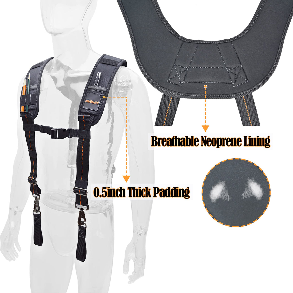 Tool belt suspenders, Tool bag suspenders, Bag suspenders, Nail bag suspenders, Tool bag suspenders carpenter, Construction suspenders for men, Tool WELKINLAND